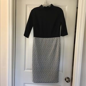 Black & White Print Shift Dress